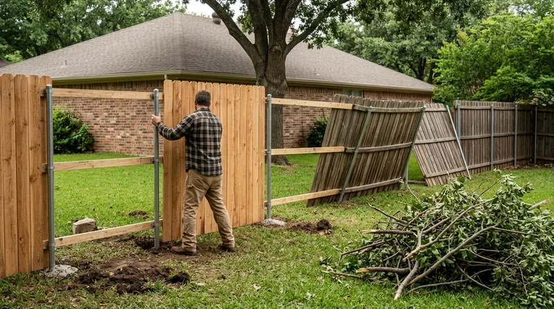 Storm Damage Fence Repair Plano